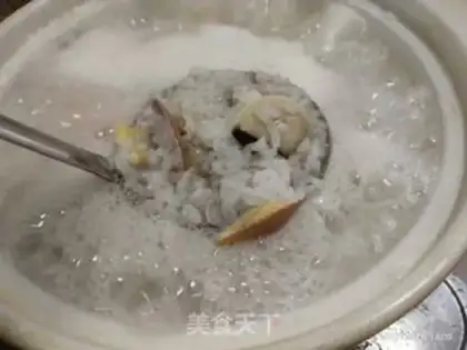 Make Seafood congee step 8