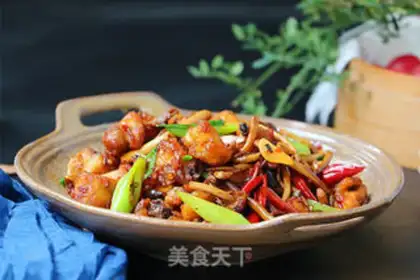 Make A dry pot of tea and mushroom chicken step 13