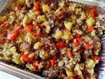 Make Curry beef rice step 8