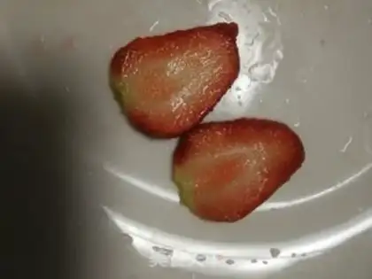 Make Strawberry butterflies step 2