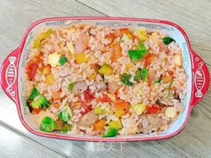 Make Beefball cheese rice step 5