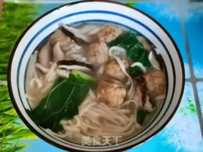 Make Meatball mushroom noodles step 6