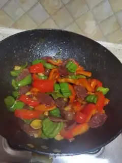 Make Weenie fried red pepper step 7