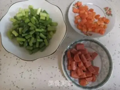 Make Five-colour vegetable grains step 1