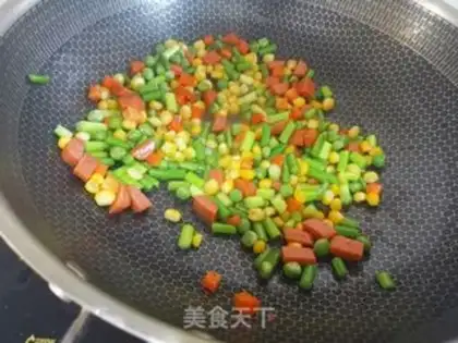 Make Five-colour vegetable grains step 4