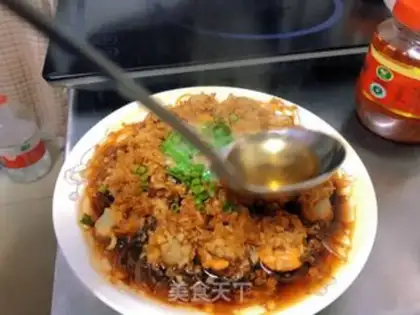 Make Garlic fan steams the meat step 10