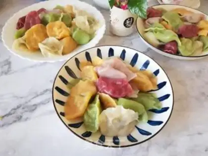 Make Five fortune dumplings step 6