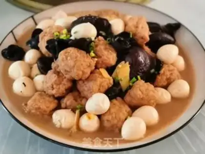 Make Meatball boiled quail eggs step 8