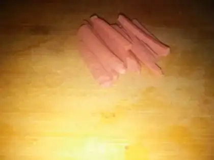 Make Ham fried rice cake step 2