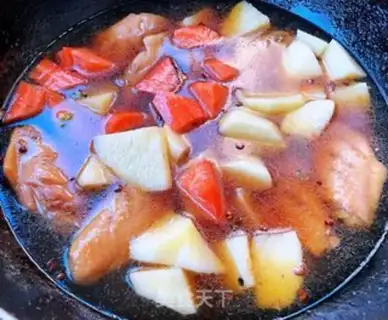 Make Potato carrot chicken wings step 7