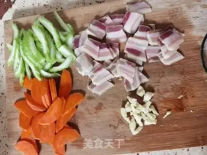 Make Salted fried rice cake step 2