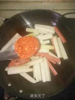 Make Hot ham and fried rice cake step 8