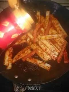 Make Hot ham and fried rice cake step 10