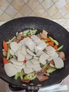 Make Salted fried rice cake step 14