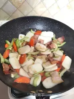 Make Salted fried rice cake step 15