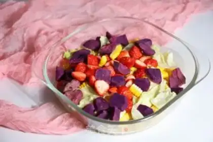 Make Corn potato strawberry salad step 4