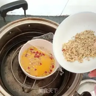 Make Nuts steamed eggs step 6