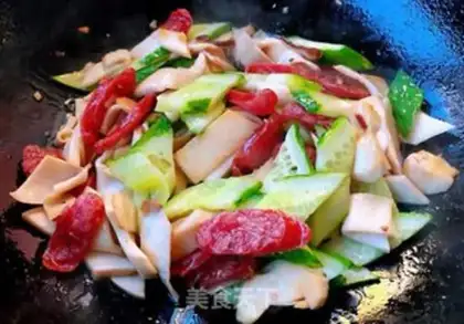 Make Weenie cucumber fried abalone step 9