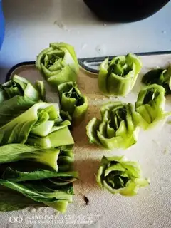 Make The mushrooms and roses step 3