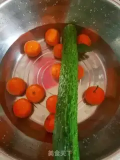 Make An orange cucumber dish step 0