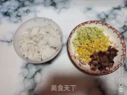 Make Corn sausage fried rice step 0