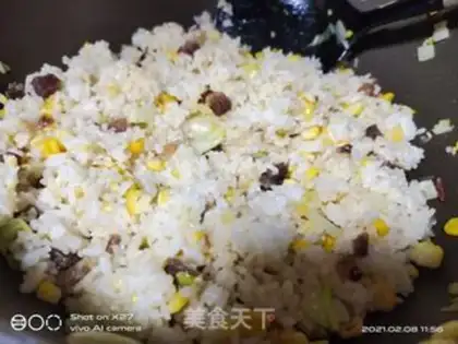 Make Corn sausage fried rice step 6