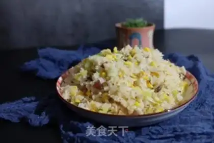 Make Corn sausage fried rice step 7