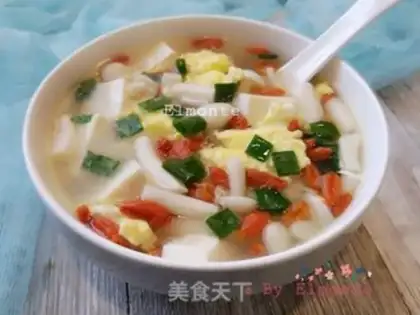 Make White mushroom tofu soup step 9