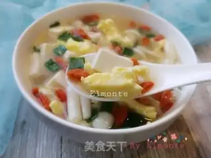 Make White mushroom tofu soup step 10