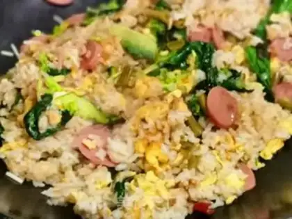 Make Ham eggs for rice step 7