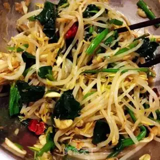 Make Green bean sprouts spinach step 6