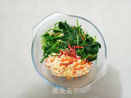 Make Pire oil with spinach bean skin step 6