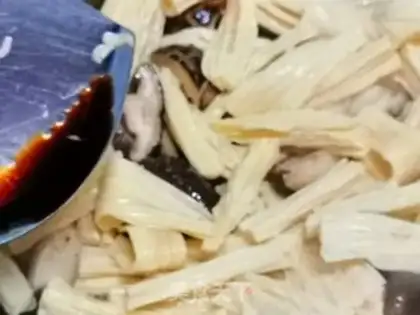 Make Bean sticks for mushrooms step 4