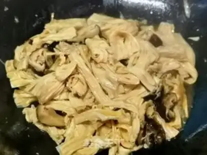Make Bean sticks for mushrooms step 7