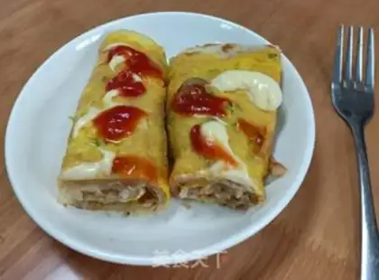 Make An egg cake with an onion step 7