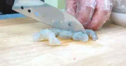 Make Cucumber shrimp sausage step 2