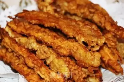 Make Fried almond mushrooms step 4