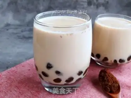 Make Red sugar pearl tea step 10