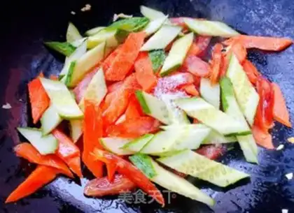 Make A cucumber carrot with sausage step 7
