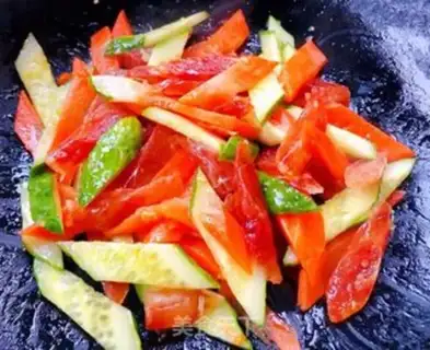 Make A cucumber carrot with sausage step 8