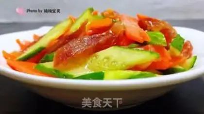 Make A cucumber carrot with sausage step 13