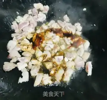 Make Corn pepper fried meat step 6