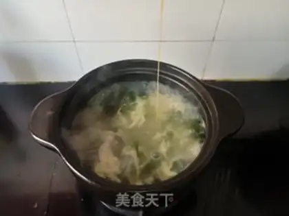 Make Egg shrimp dress with soup step 5
