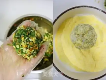 Make Steaming spinach corn step 6