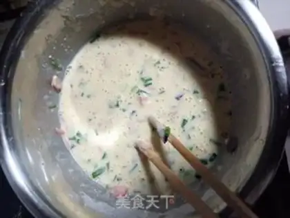 Make Egg hamcake step 3