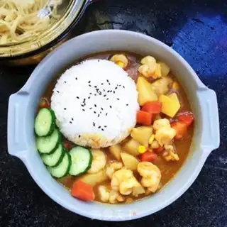 Make Curry shrimp rice step 14