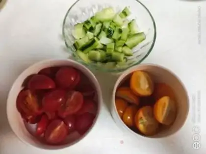 Make Low fat groceries and fruit salad step 1