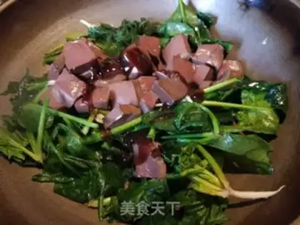 Make Spinach and duck blood step 7