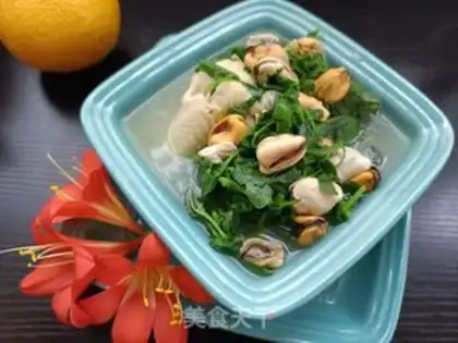 Make A mussels-peased chicken soup step 14