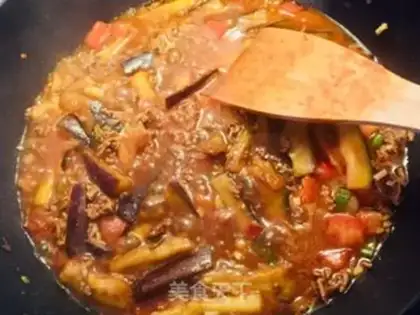 Make Meat and eggplant noodles step 6